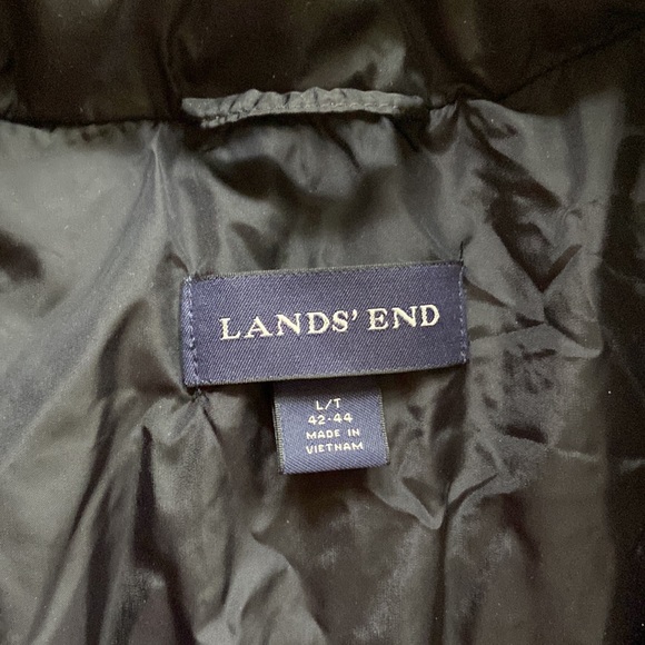 Mens Lands End red down filled jacket - Picture 2 of 2
